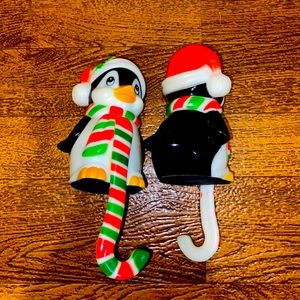 Vintage Penguin Stocking Holders Set of 2